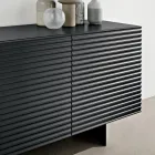 Living Room Sideboard with 3 Doors in MDF Covered in Lacquered PVC Made in Italy - Desideria Viadurini