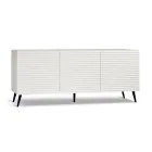 Living Room Sideboard with 3 Doors in MDF Covered in Lacquered PVC Made in Italy - Desideria Viadurini