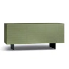 Living Room Sideboard with 3 Doors in MDF Covered in Lacquered PVC Made in Italy - Desideria Viadurini