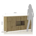 Living room sideboard with 4 hinged doors and 1 open compartment - Sodium Viadurini
