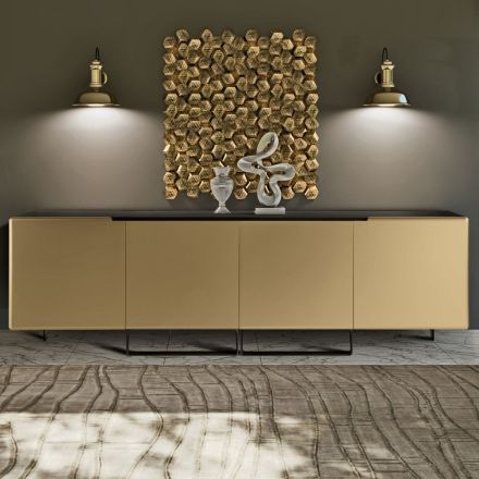 Living Room Sideboard with 4 Doors in Different Finishes Made in Italy - Heidi Viadurini