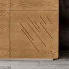 Living Room Sideboard with 4 Doors in Stained Ash Finish Made in Italy - Viktoria Viadurini