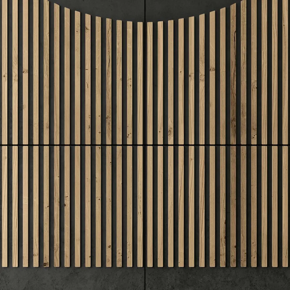 Living Room Sideboard with 4 Doors in Nordic Knotted Oak Finish - Bente Viadurini