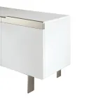 Living Room Sideboard with 4 MDF Doors White and Nickel Finish Made in Italy - Emie Viadurini
