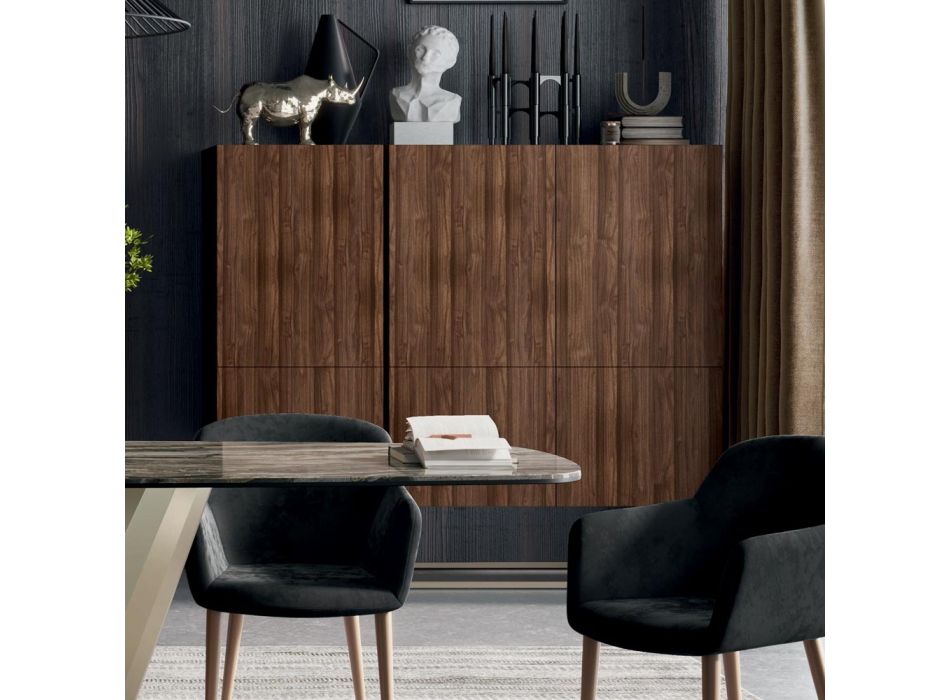 Living Room Sideboard in Veneered Fir Wood Made in Italy - Salerno Viadurini