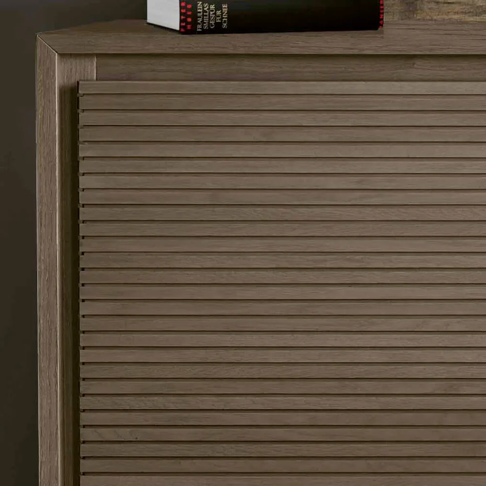 Smoke Finish Wooden Living Room Sideboard with Doors Made in Italy - Ramisia Viadurini