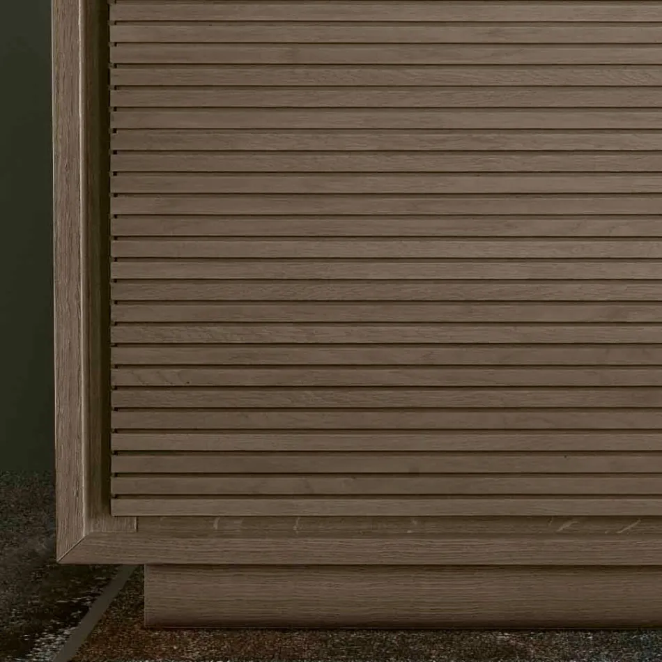 Smoke Finish Wooden Living Room Sideboard with Doors Made in Italy - Ramisia Viadurini