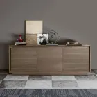 Smoke Finish Wooden Living Room Sideboard with Doors Made in Italy - Ramisia Viadurini