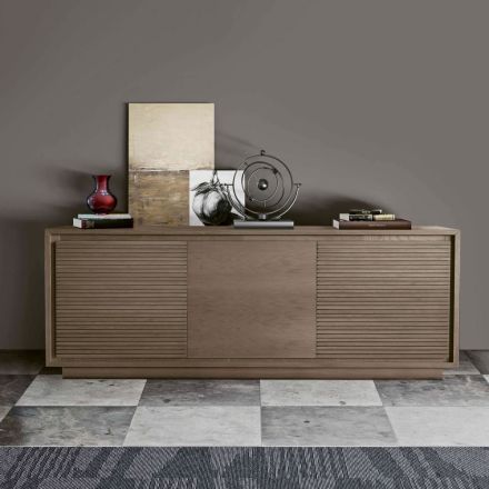 Smoke Finish Wooden Living Room Sideboard with Doors Made in Italy - Ramisia Viadurini