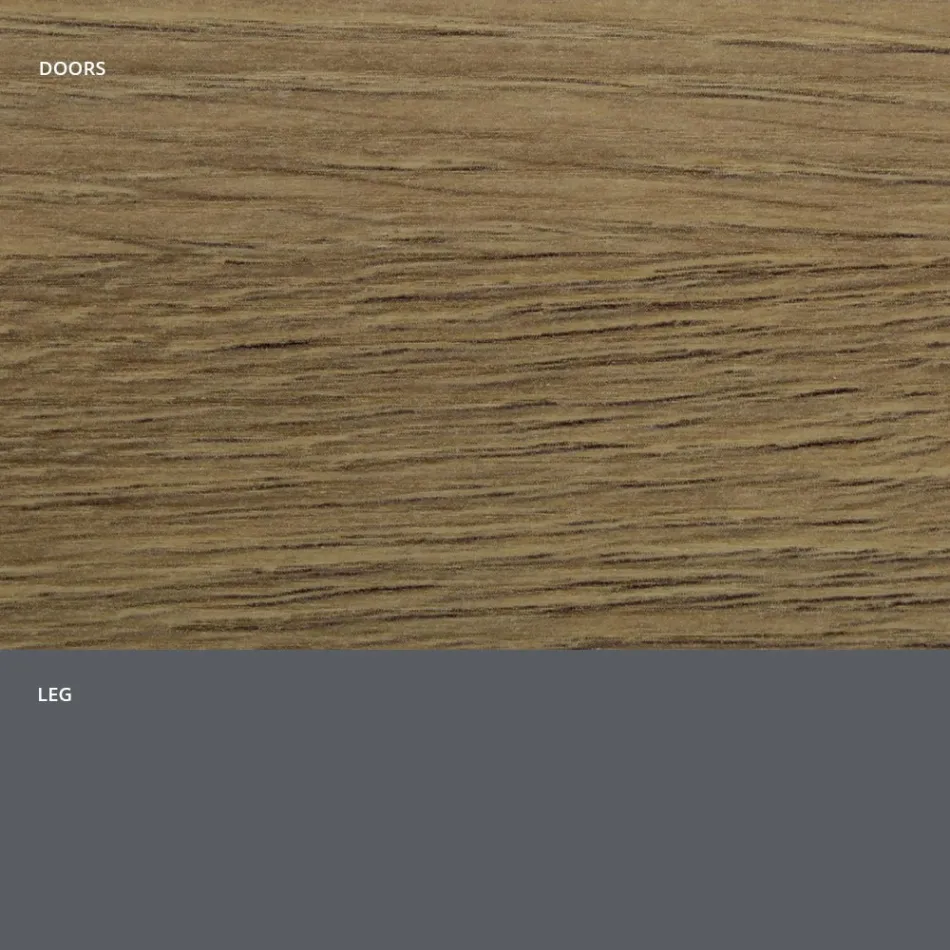 Living room sideboard in matt wood and HPL laminate Made in Italy - Fiorenza Viadurini