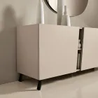 Floor-Standing Sideboard with Three Hinged Doors in Made in Italy Melamine - Calia Viadurini