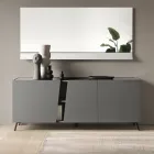 Floor-Standing Sideboard with Three Hinged Doors in Made in Italy Melamine - Calia Viadurini