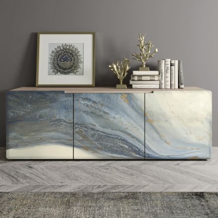 Living Area Sideboard with 3 Doors in Different Finishes Made in Italy - Ole Viadurini