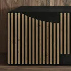 Living Area Sideboard with 3 Doors in Nordic Knotted Oak Finish - Linda Viadurini