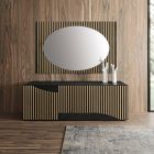 Living Area Sideboard with 3 Doors in Nordic Knotted Oak Finish - Linda Viadurini