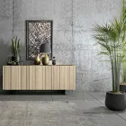 Living Area Sideboard with 3 Doors in Sand Finish Made in Italy - Jan Viadurini