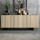 Living Area Sideboard with 3 Doors in Sand Finish Made in Italy - Jan Viadurini