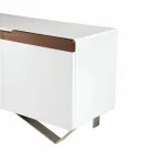 Living Area Sideboard with 4 Doors in White and Canaletto Finish Made in Italy - Any Viadurini