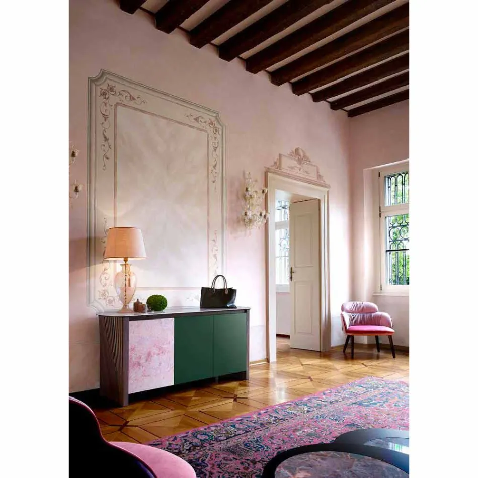 Design Sideboard in Gres with Structure in Wood and Mdf Made in Italy - Cunea Viadurini