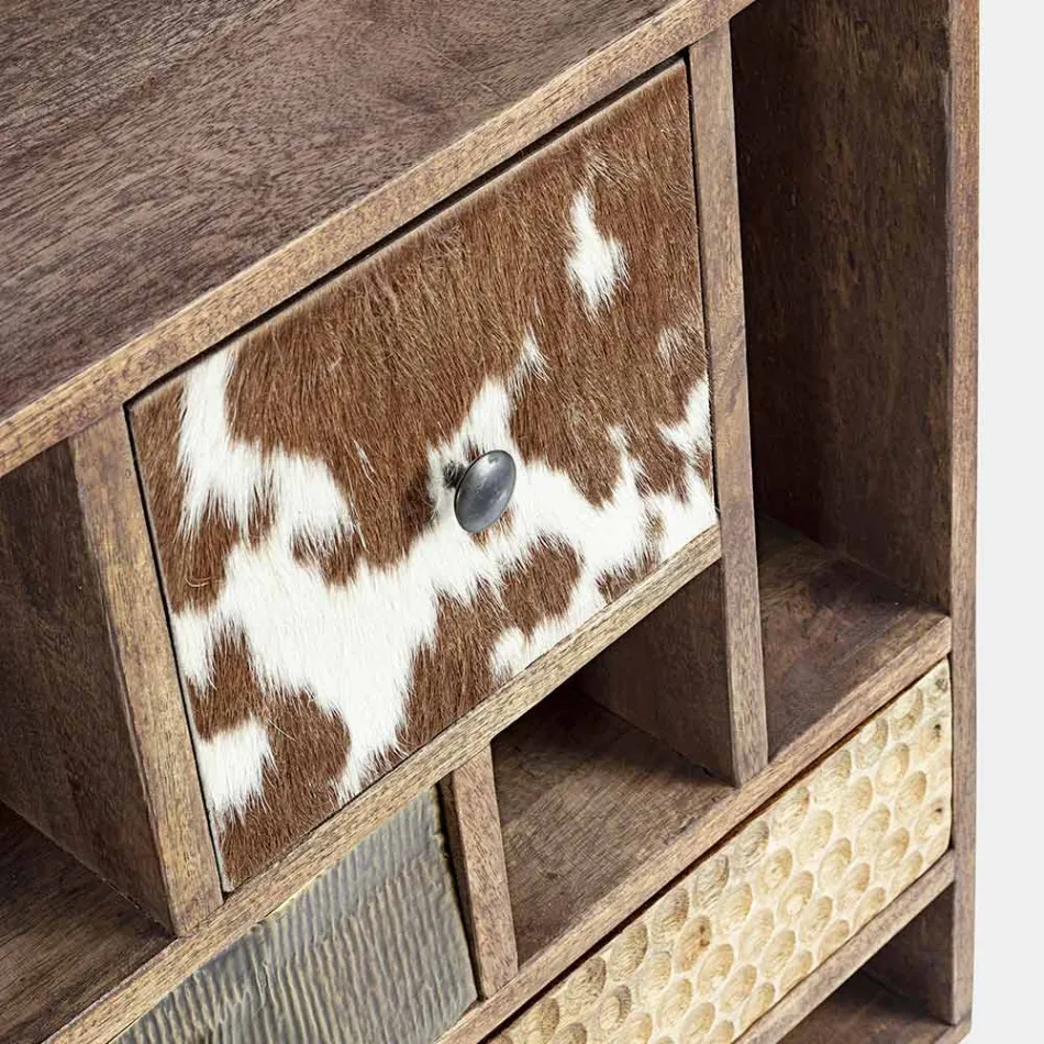 Ethnic Sideboard in Recycled Mango Wood and Acacia Homemotion - Auriel Viadurini