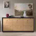 Sideboard Veneered on Poplar Chipboard Made in Italy - Latona Viadurini