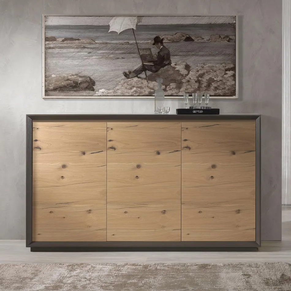 Sideboard Veneered on Poplar Chipboard Made in Italy - Latona Viadurini