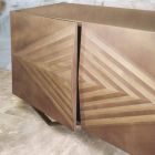 2 or 4 Doors Wooden Sideboard with Crystal Shelves Made in Italy - Gardena Viadurini