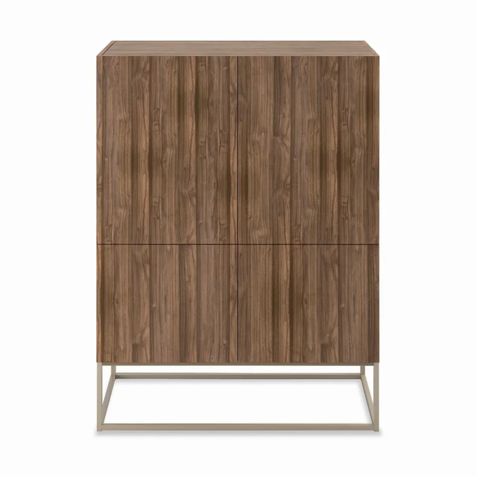 Wooden sideboard with push-pull opening doors Made in Italy - Salerno Viadurini