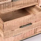 Sideboard in Acacia Wood and Steel 2 Doors and 3 Drawers Homemotion - Aimune Viadurini