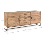 Sideboard in Acacia Wood and Steel 2 Doors and 3 Drawers Homemotion - Aimune Viadurini