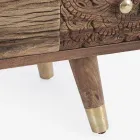 Sideboard in Mango Wood 2 Doors 4 Drawers Ethnic Style Homemotion - Auriel Viadurini