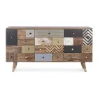 Sideboard in Mango Wood 2 Doors 4 Drawers Ethnic Style Homemotion - Auriel Viadurini