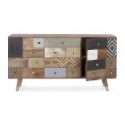 Sideboard in Mango Wood 2 Doors 4 Drawers Ethnic Style Homemotion - Auriel Viadurini