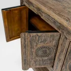 Pine Wood Sideboard with Antique Wash Finish and 6 Doors - Airasca Viadurini