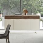 Sideboard in Ecological Wood with 4 Doors with Drawers and Ash Top - Tamara Viadurini