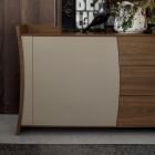 Sideboard in Lacquered Wood 2 Doors 3 Drawers Curvilinear Italian Design - Celio Viadurini