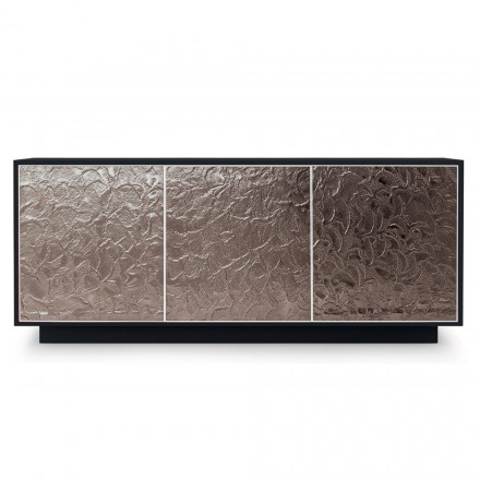 Sideboard in matt lacquered wood with glass doors Made in Italy - Fiorenza Viadurini