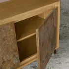 Handcrafted Blockboard Sideboard with 3 MDF Doors - Veralia  Viadurini