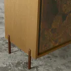 Handcrafted Blockboard Sideboard with 3 MDF Doors - Veralia  Viadurini