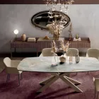 Sideboard in fir blockboard with Canaletto walnut veneer - Salerno Viadurini