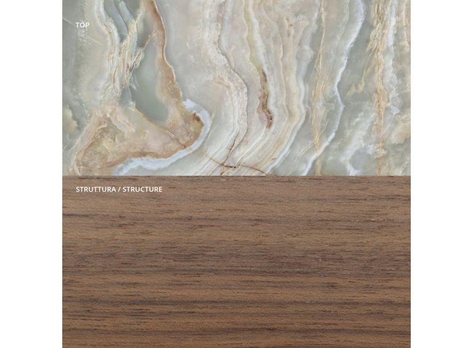 Sideboard in fir blockboard with Canaletto walnut veneer - Salerno Viadurini