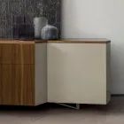 Sideboard in MDF with 2 Doors and 2 Protruding Drawers with Inclined Sides - Caspiter Viadurini