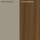 Sideboard in MDF with 2 Doors and 2 Protruding Drawers with Inclined Sides - Caspiter Viadurini