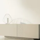 Mdf Sideboard with Plinth Base and Decorated Door Made in Italy - Deodara Viadurini