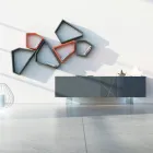 Sideboard in Graphite Gray Mdf with Glass Feet Made in Italy - Zelia Viadurini