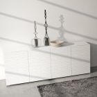Sideboard in Matt White Lacquered Mdf with Decorated Doors Made in Italy - Chicago Viadurini