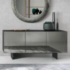 Sideboard in Melamine with Mirror Covered Doors Made in Italy - Ester Viadurini