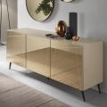 Sideboard in Melamine with Mirror Covered Doors Made in Italy - Ester