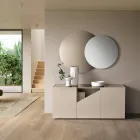 Floor-Standing Sideboard in Melamine with Diagonal Cut Made in Italy - Seta Viadurini