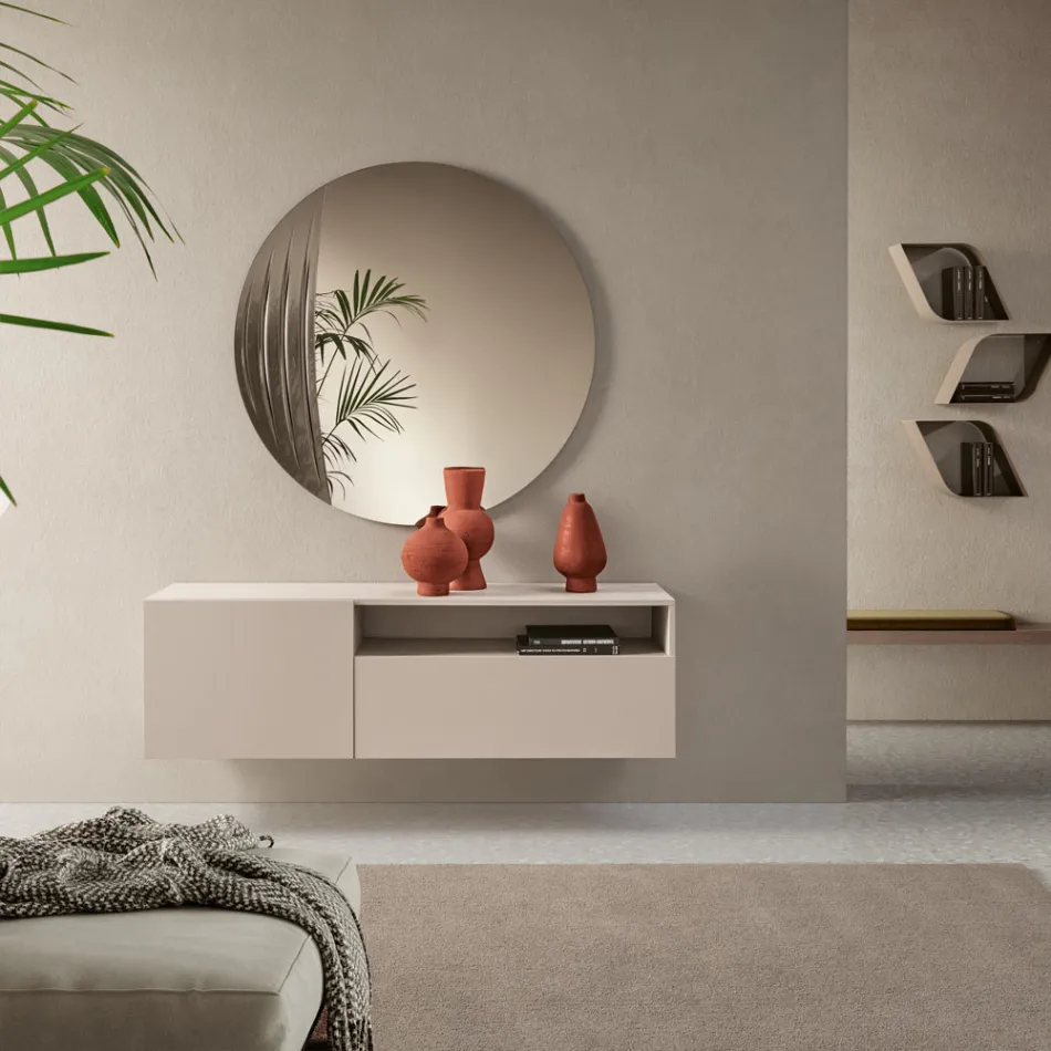 Miral Suspended Melamine Sideboard in Two Colors Made in Italy Viadurini